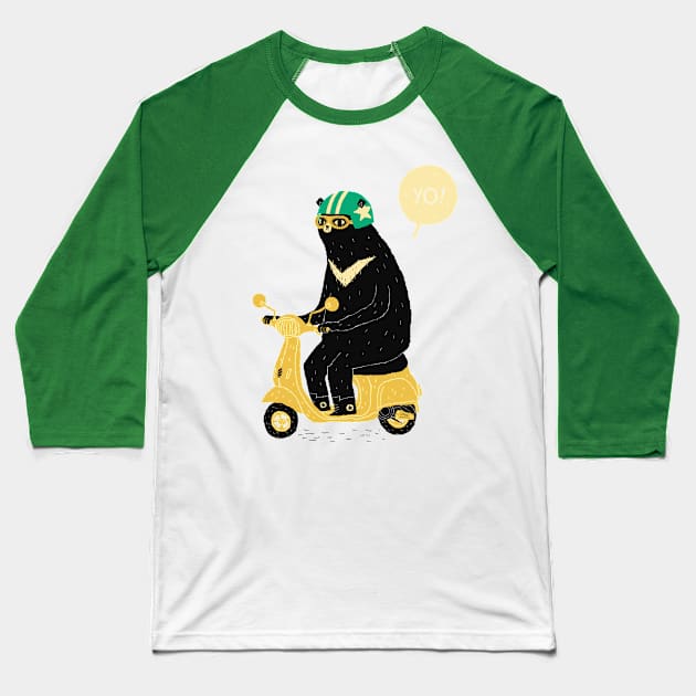 scooter bear Baseball T-Shirt by Louisros